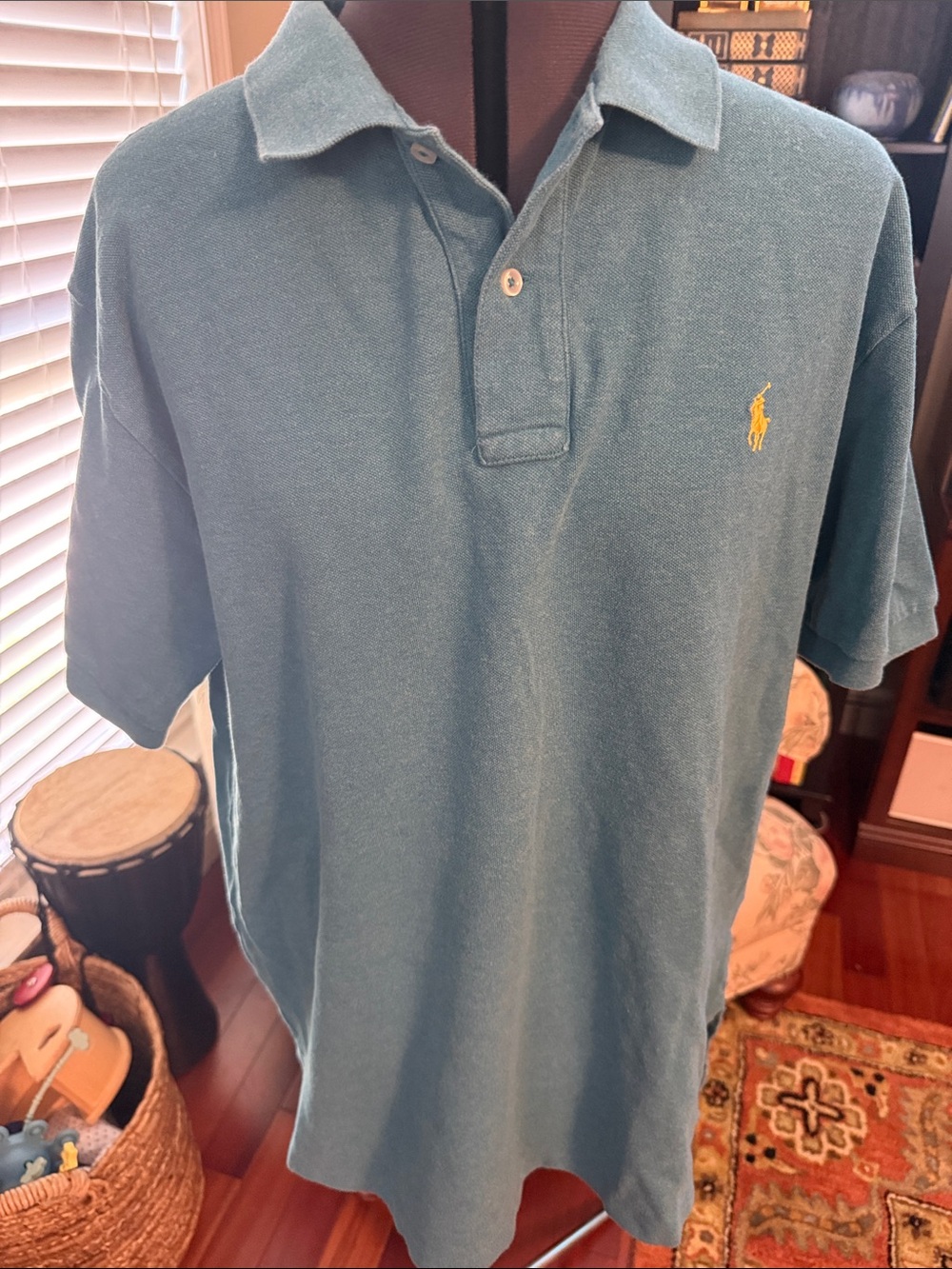 Polo by Ralph Lauren Teal Short-Sleeve Polo with Yellow Pony